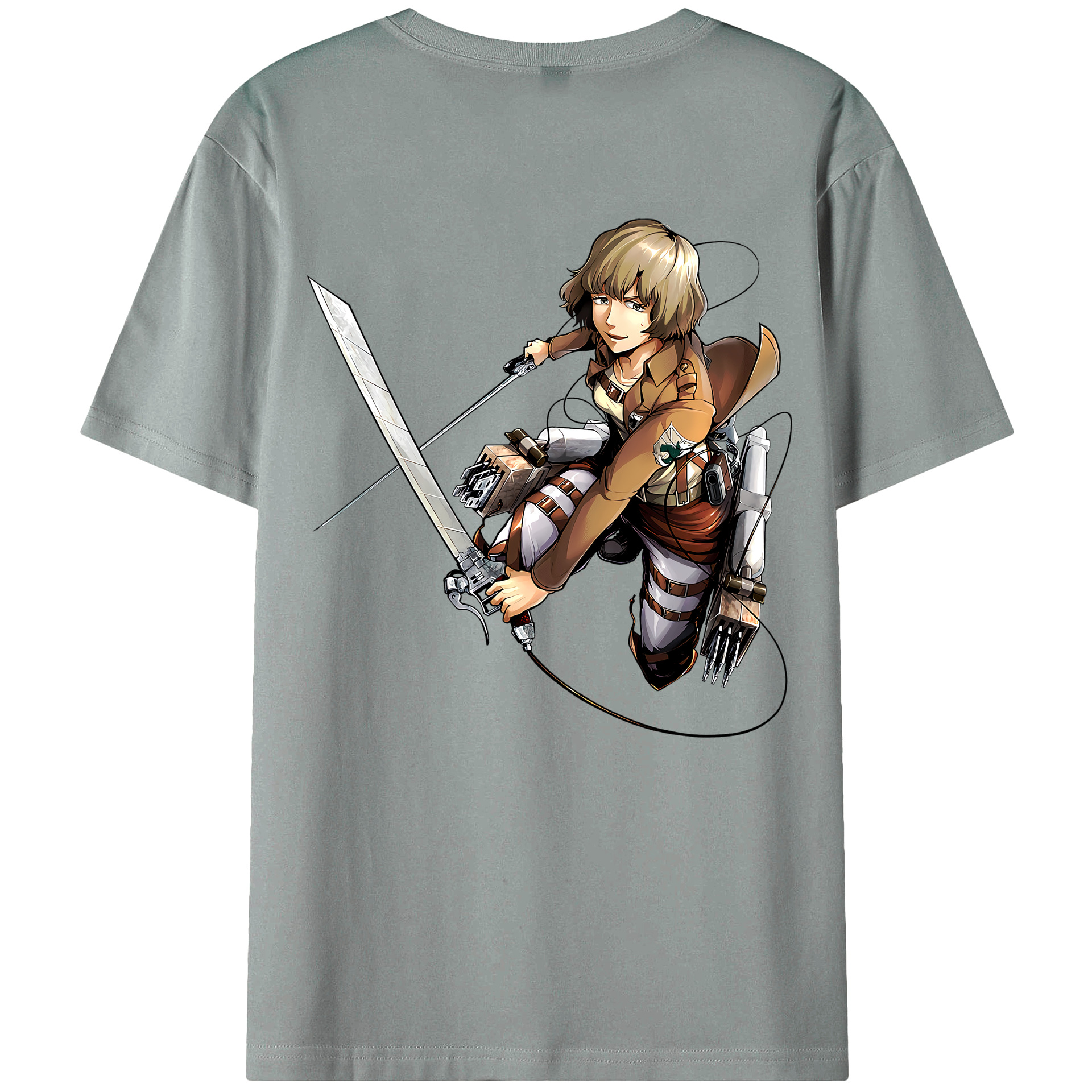 （画像用） 進撃の巨人 ヒツチ Attack on Titan Hitch 綿100％ メンズ半袖Tシャツ（バックプリント） 通気性